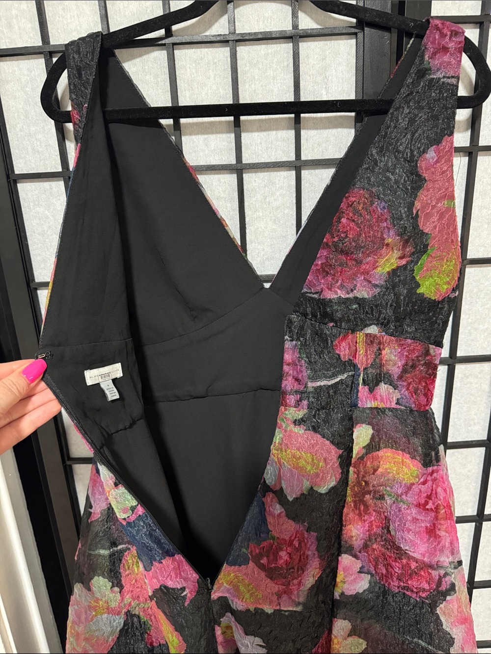 Monique Lhuillier Giselle Floral Organza Midi Dress Size 8 - Picture 11 of 14